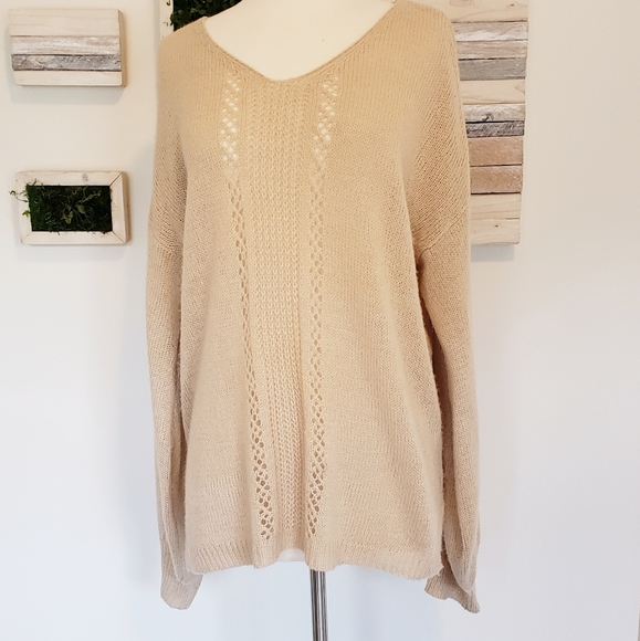 Cozy Casual open knit wool blend sweater Sz M/L - Picture 2 of 10